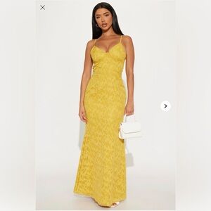Fashion Nova Mustard Maxi Dress